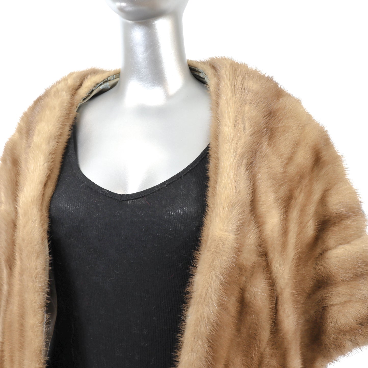 Light Brown Mink Stole- Size Free