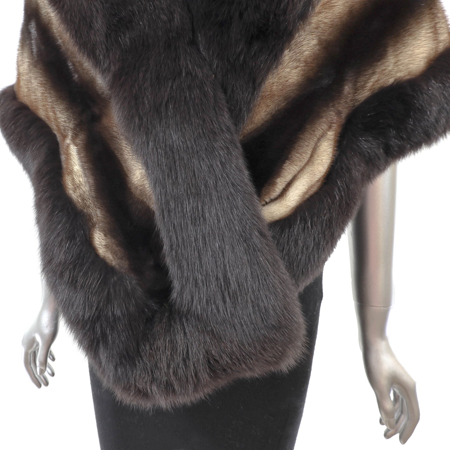 Mink Stole with Fox Trim- Size Free