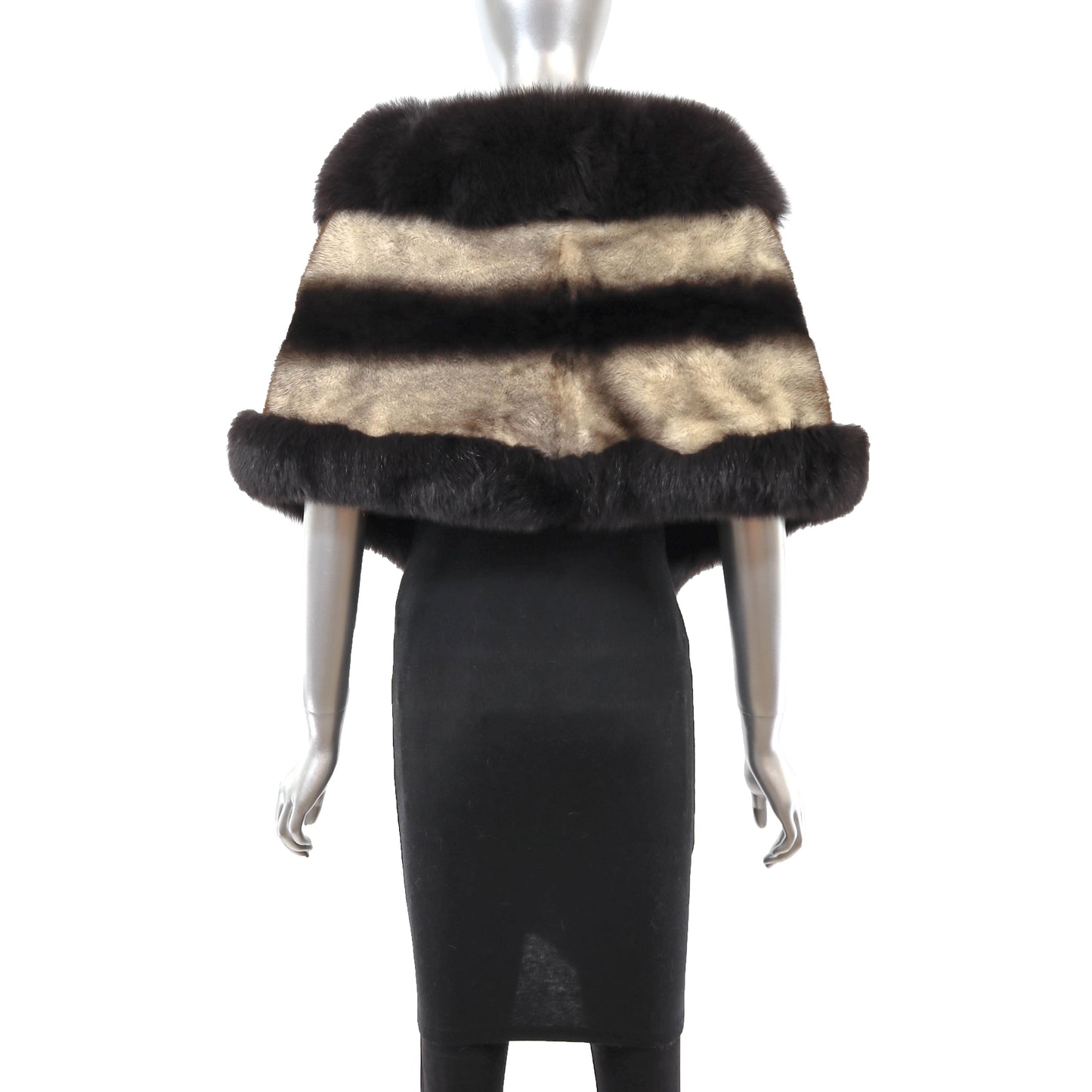 Mink Stole with Fox Trim- Size Free
