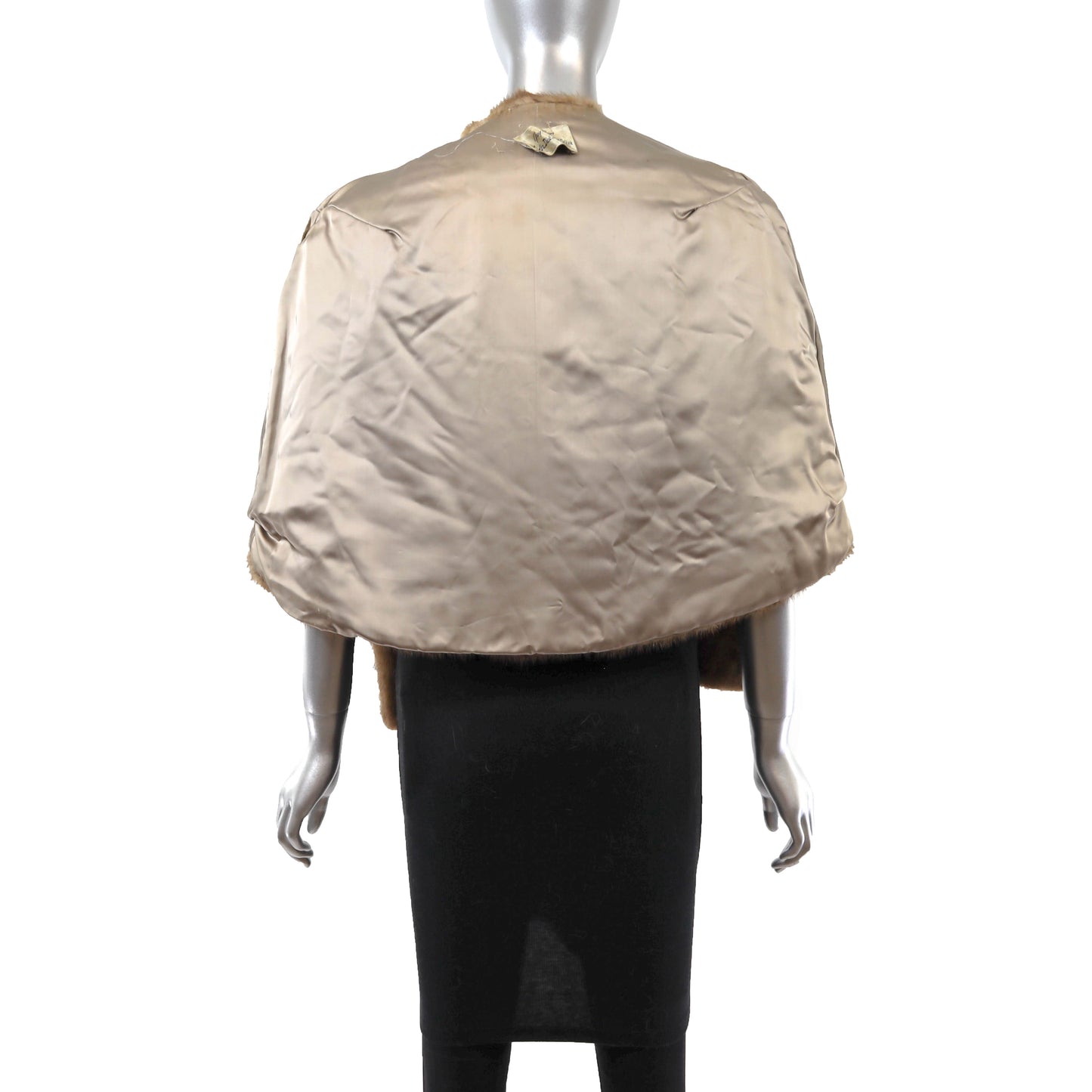 Light Brown Mink Stole with Collar- Size Free