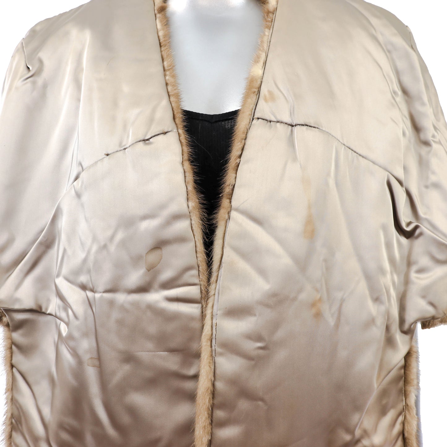 Light Brown Mink Stole with Collar- Size Free