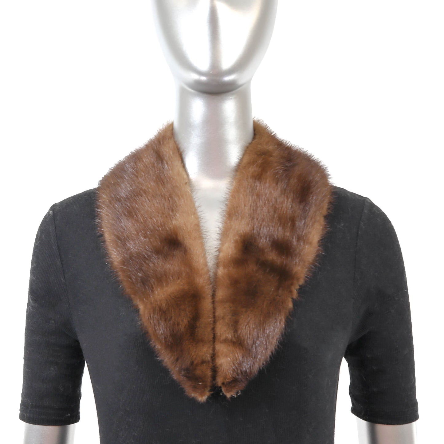 Light Brown Mink Stole with Collar- Size Free