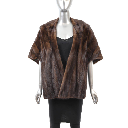 Brown Mink Stole- Size Free
