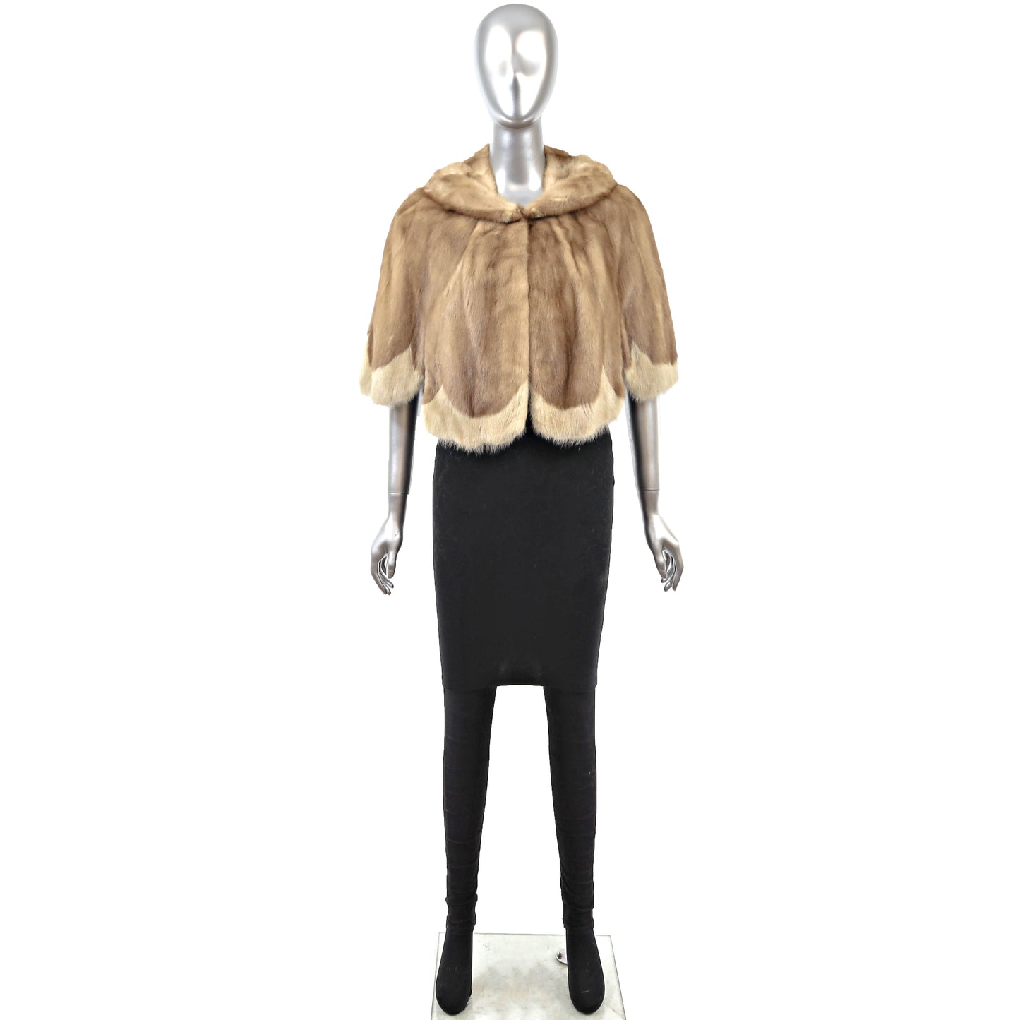 Light Brown Mink Cape- Size M