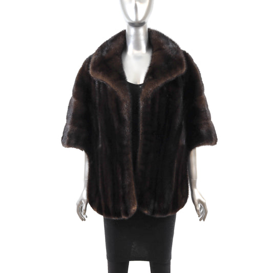Dark Brown Mink Stole- Size Free