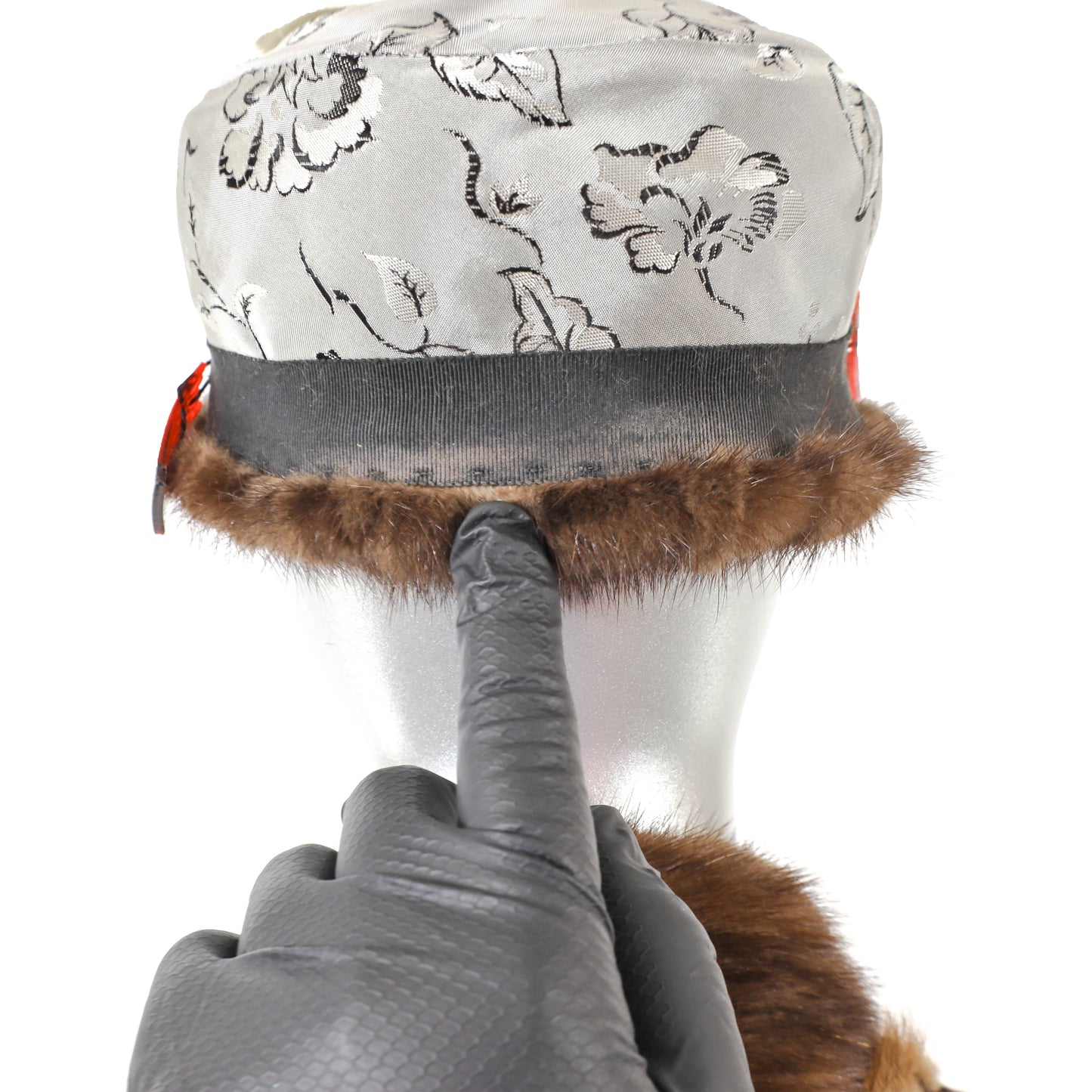 Brown Mink Stole with Matching Hat and Scarf- Size Free