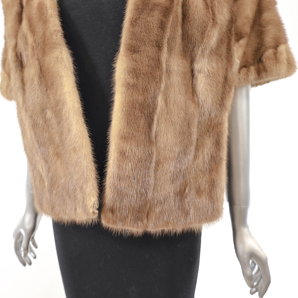 Brown Mink Stole with Matching Hat- Size Free