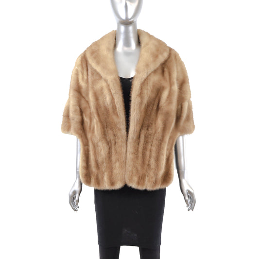 Light Brown Mink Stole- Size M-L