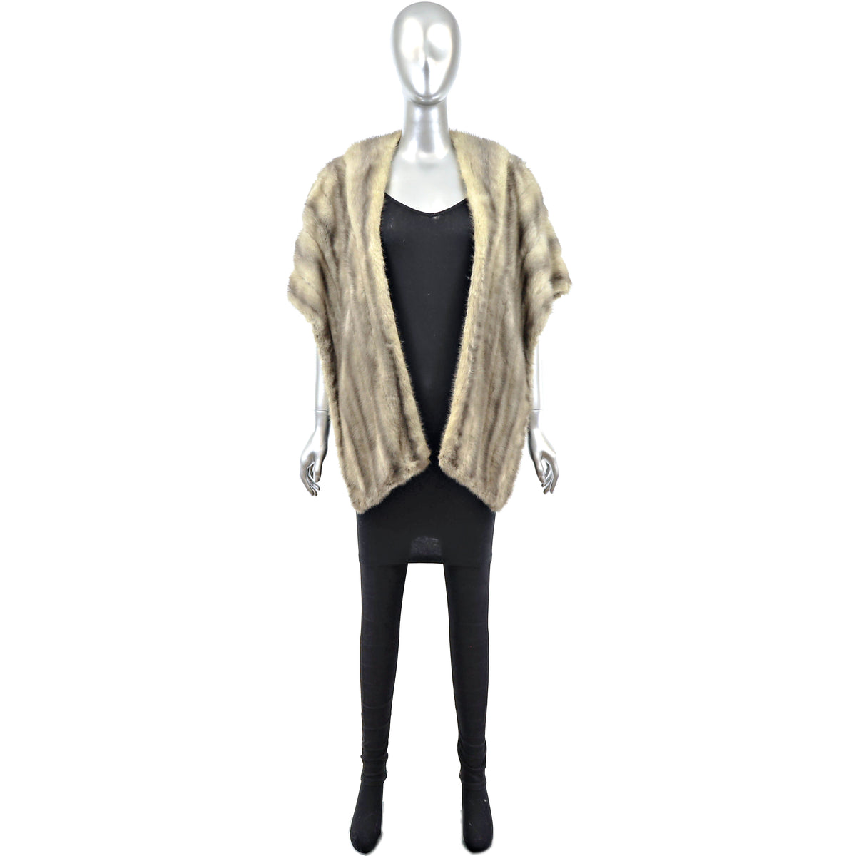 Grey Mink Stole- Size Free