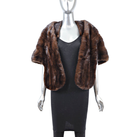 Brown Mink Stole- Size Free