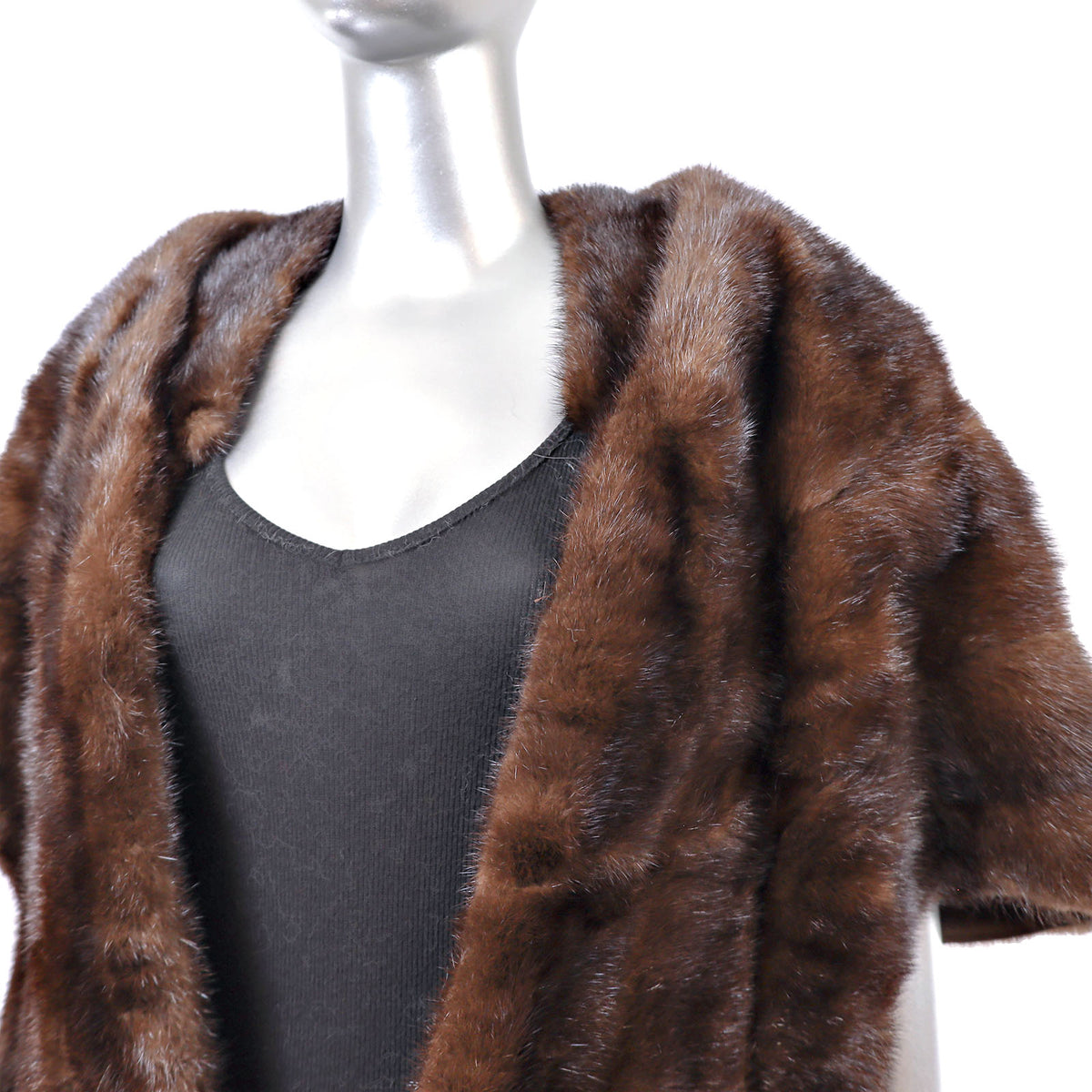 Brown Mink Stole- Size Free