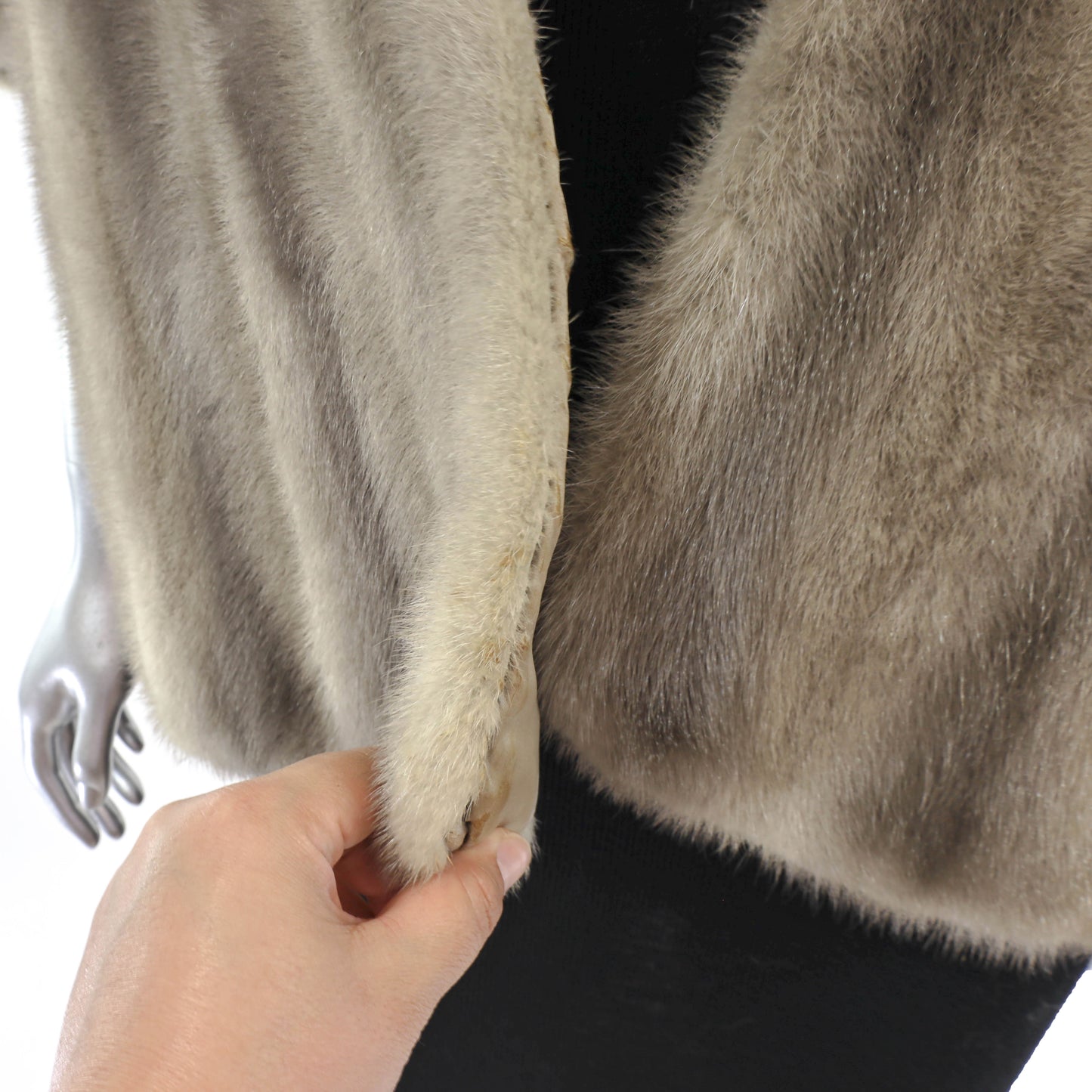 Grey Mink Stole- Size Free