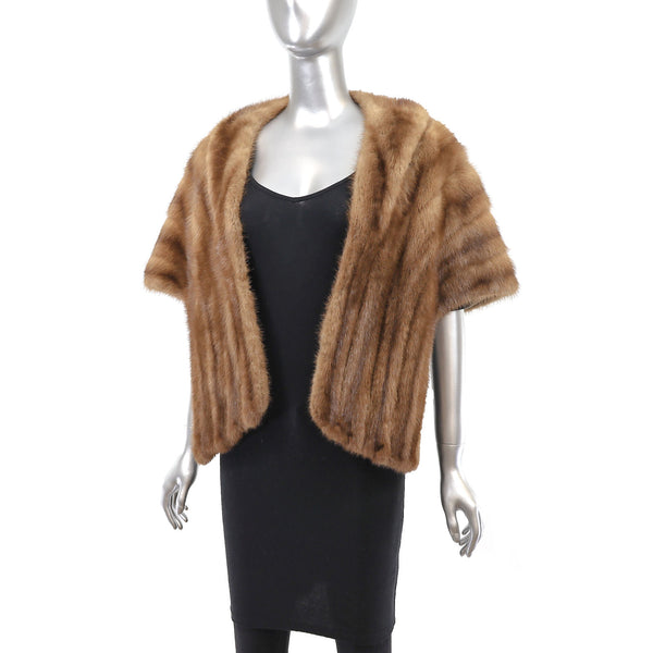 Light Mahogany Mink Stole- Size Free