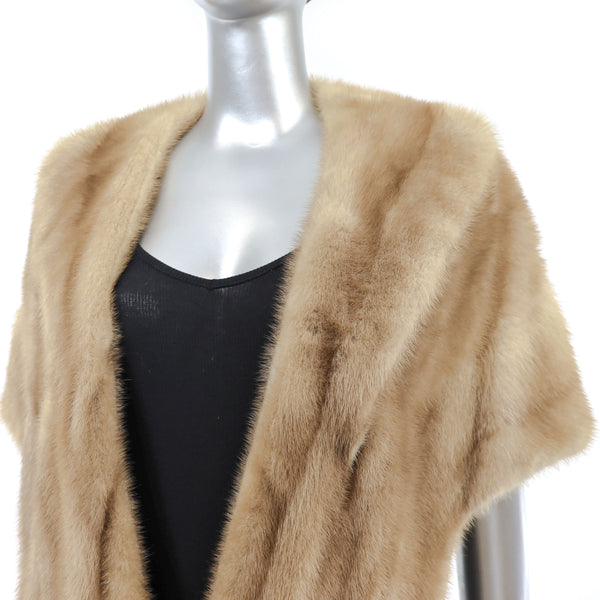 Pastel Mink Stole with Matching Hat- Size Free