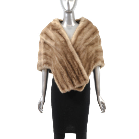 Light Brown Mink Stole- Size S
