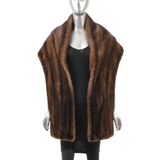 Brown Mink Stole- Size Free