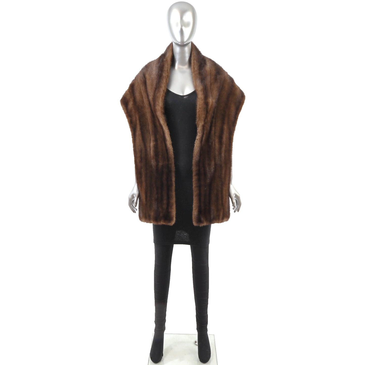 Brown Mink Stole- Size Free