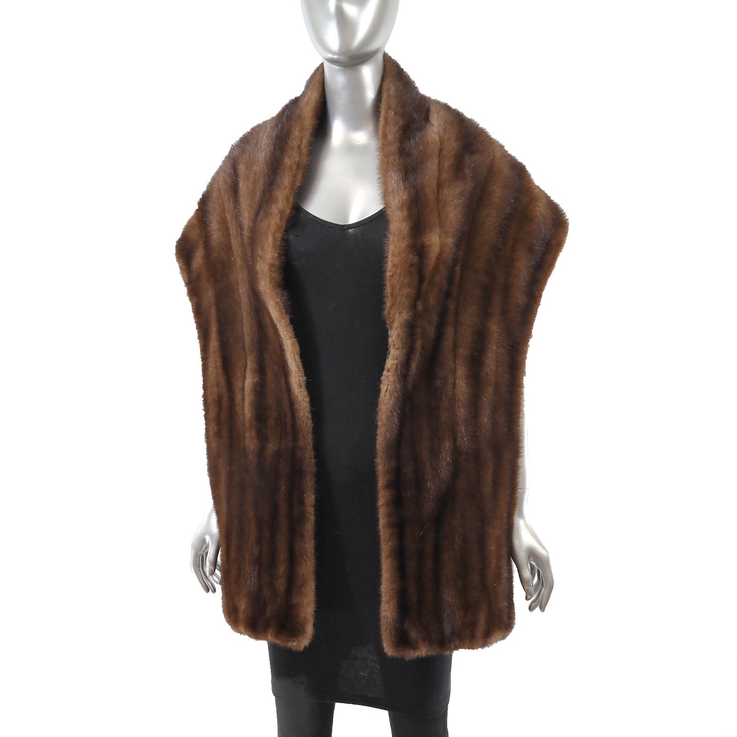 Brown Mink Stole- Size Free