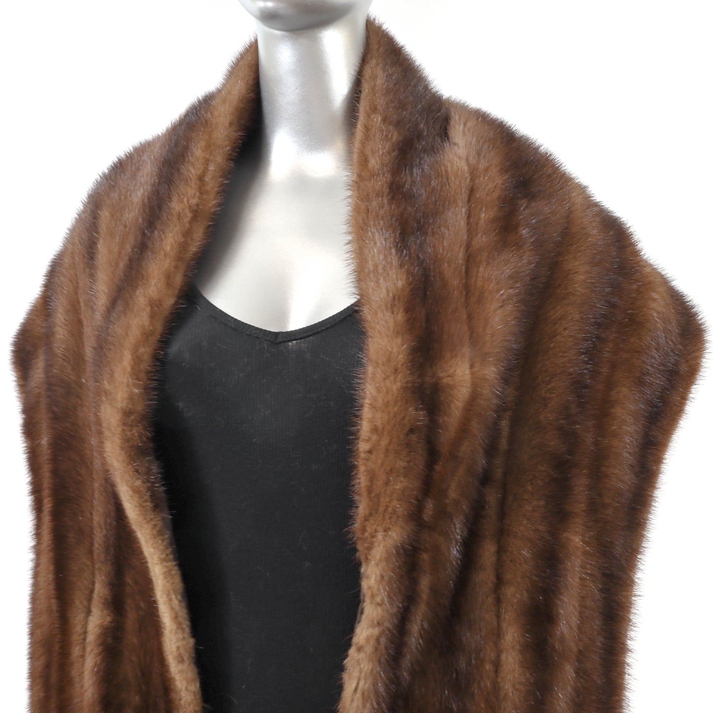 Brown Mink Stole- Size Free