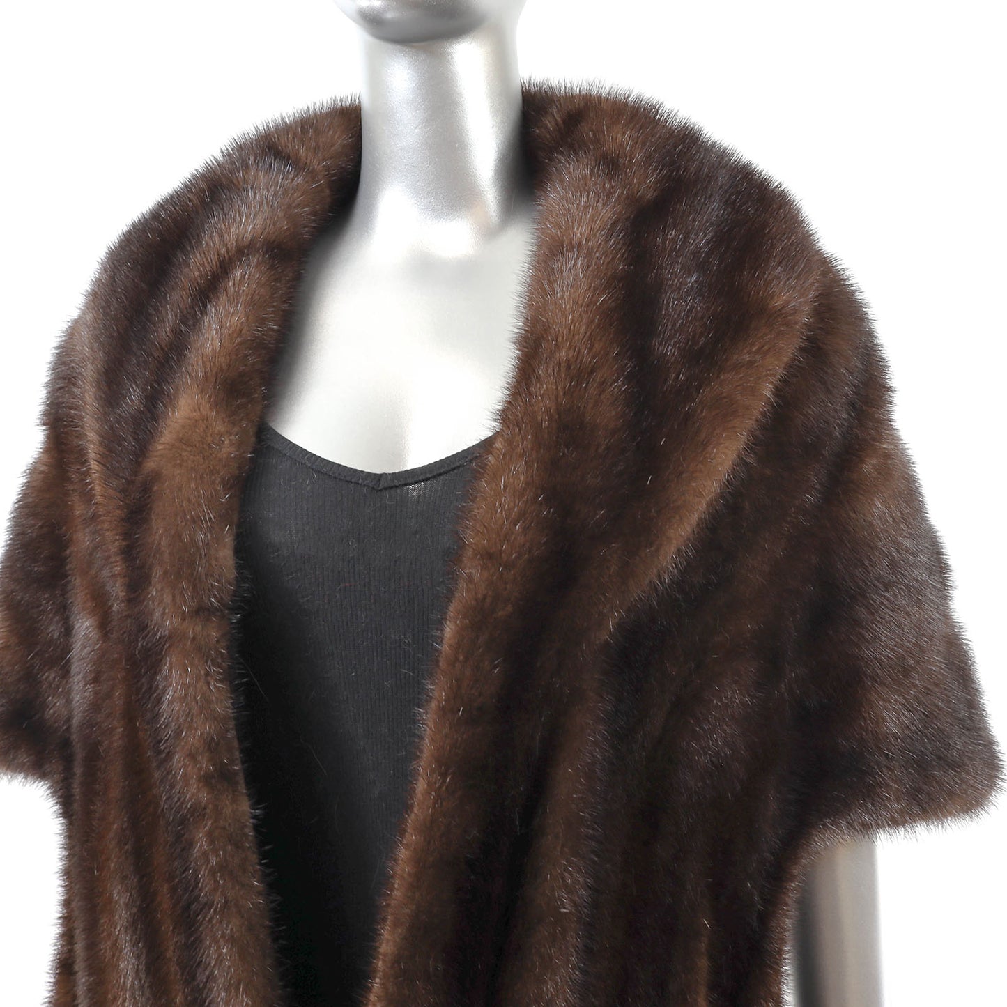 Brown Mink Stole- Size Free