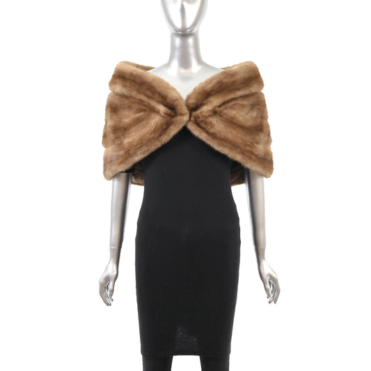 Light Brown Mink Stole- Size S