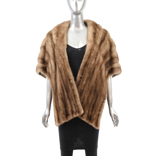 Light Brown Mink Stole- Size Free