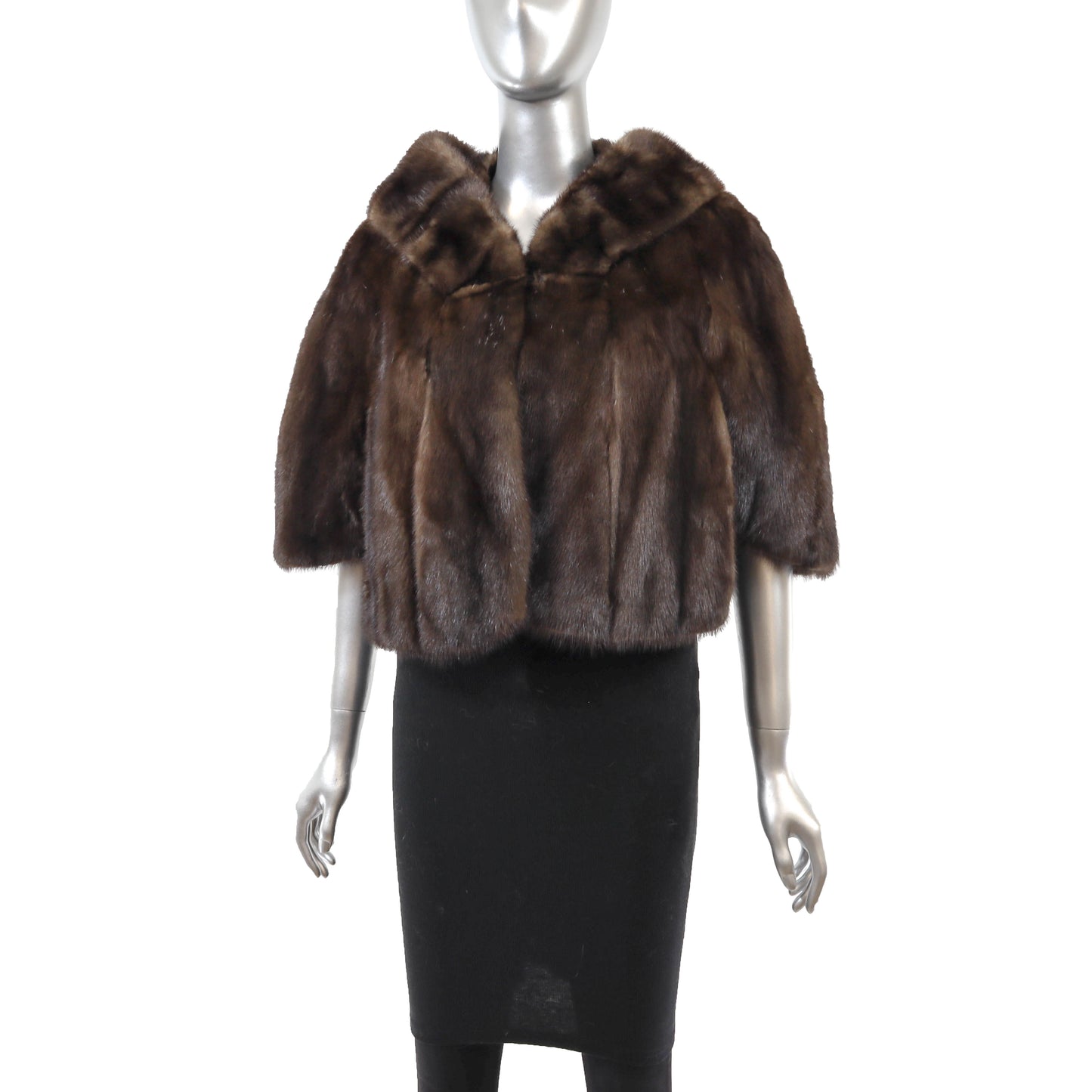 Brown Mink Stole with Collar- Size M