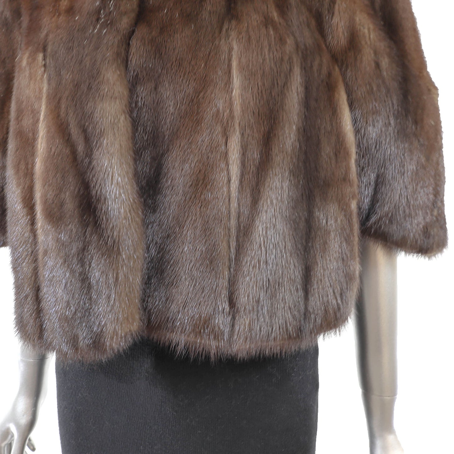 Brown Mink Stole with Collar- Size M