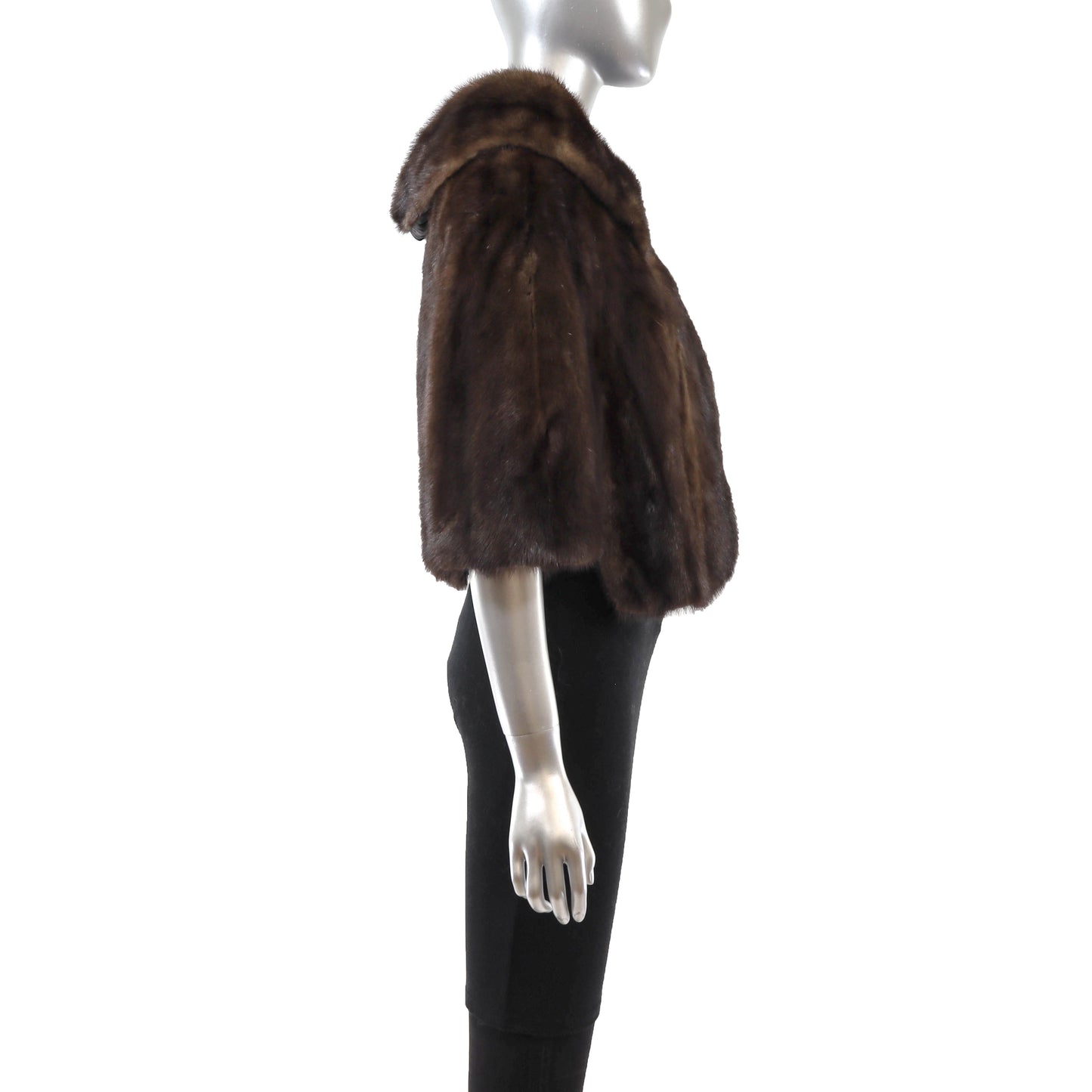 Brown Mink Stole with Collar- Size M