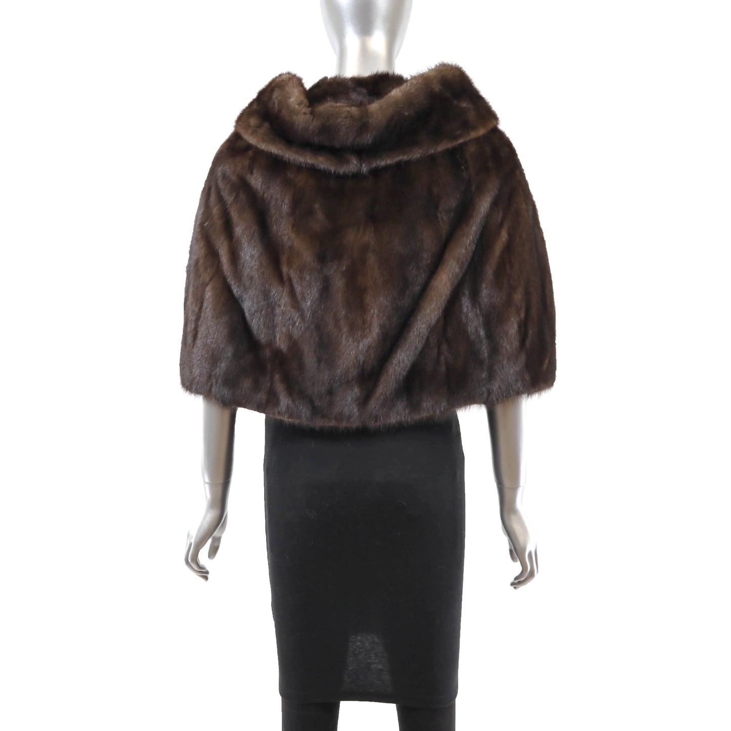 Brown Mink Stole with Collar- Size M