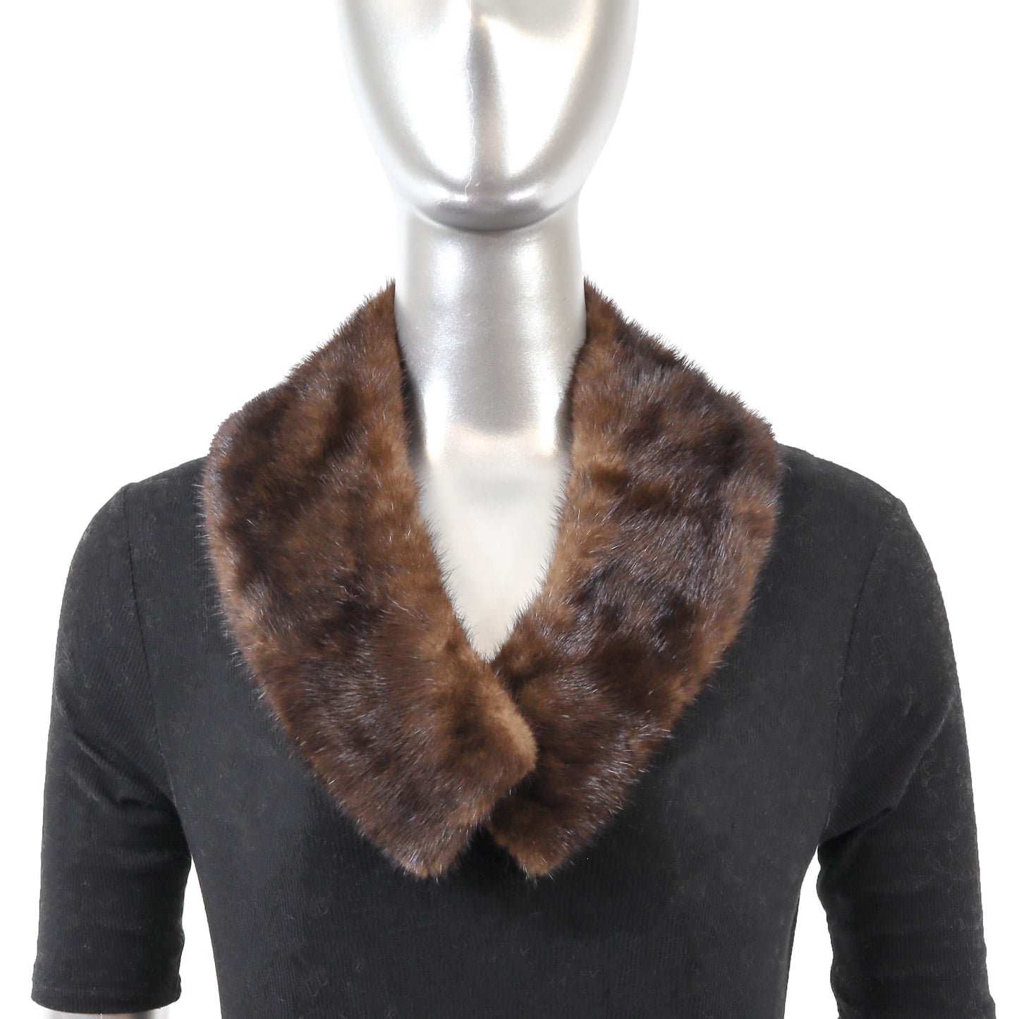Brown Mink Stole with Collar- Size M