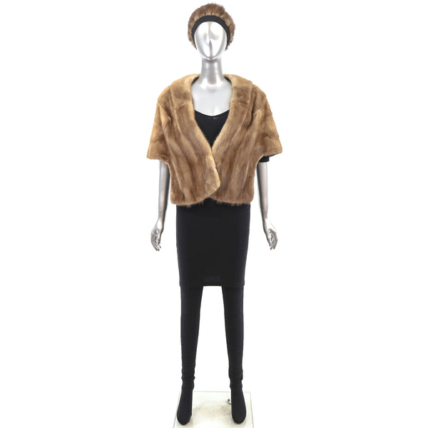 Pastel Mink Stole with Lunaraine Mink Hat- Size M