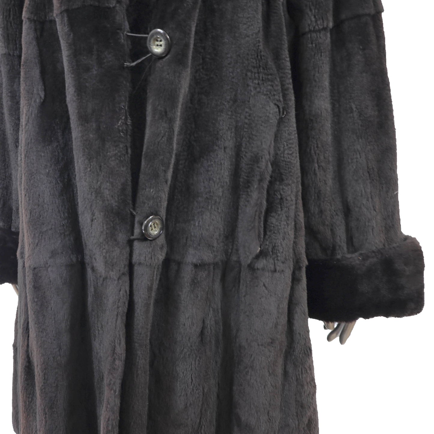 Black Sheared Mink Stroller Reversible to Taffeta- Size XL