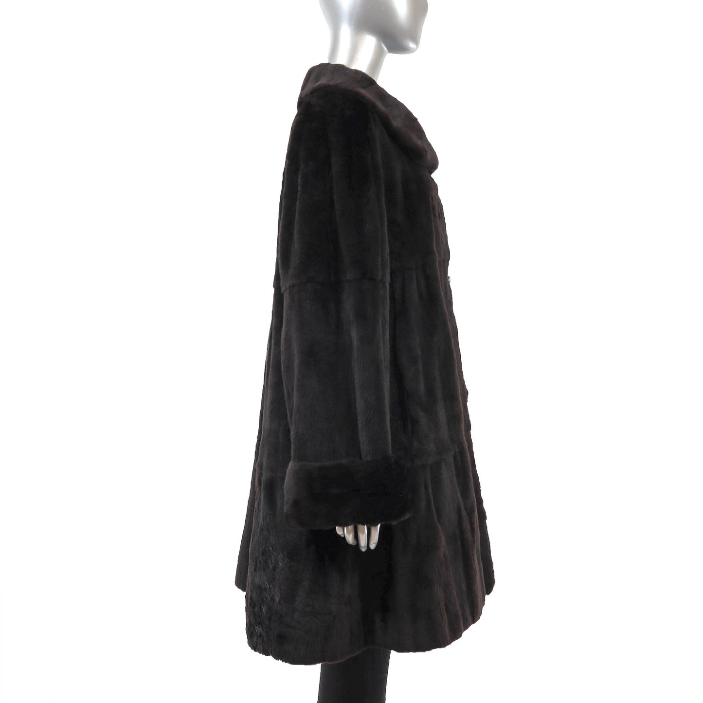 Black Sheared Mink Stroller Reversible to Taffeta- Size XL