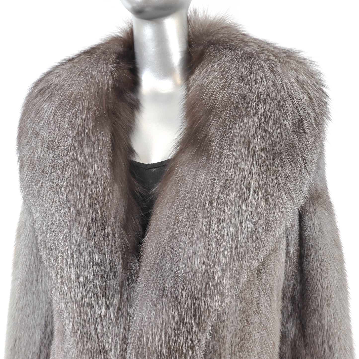 Grey Mink Stroller with Silver Fox Tuxedo- Size M