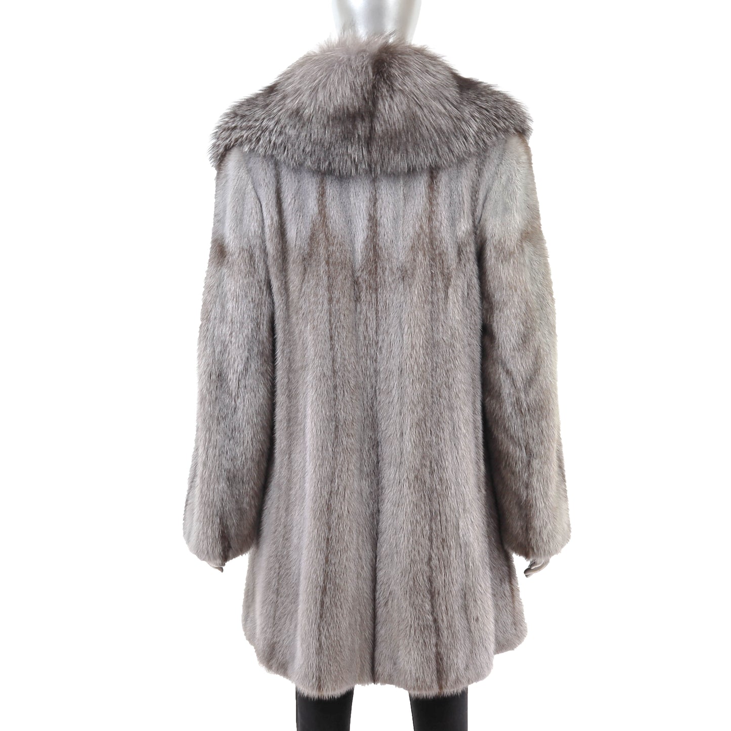 Grey Mink Stroller with Silver Fox Tuxedo- Size M