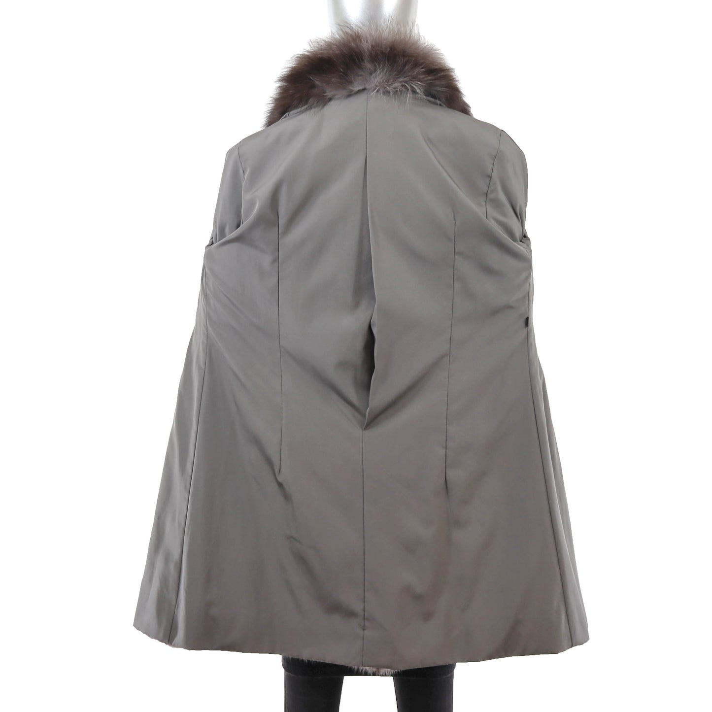 Grey Mink Stroller with Silver Fox Tuxedo- Size M