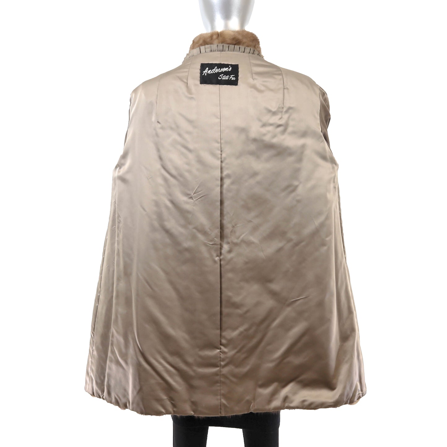 Light Brown Section Mink 3/4 Coat- Size XL-XXL