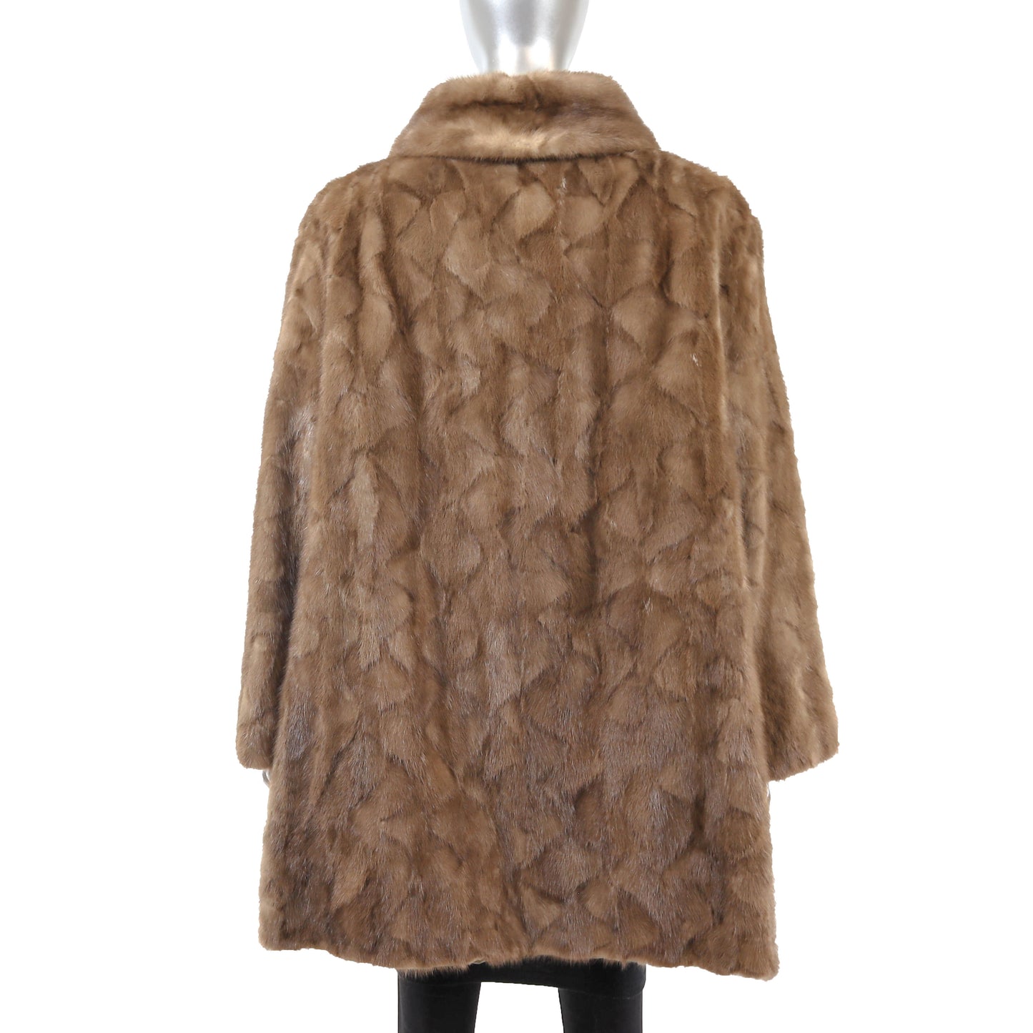 Light Brown Section Mink 3/4 Coat- Size XL-XXL