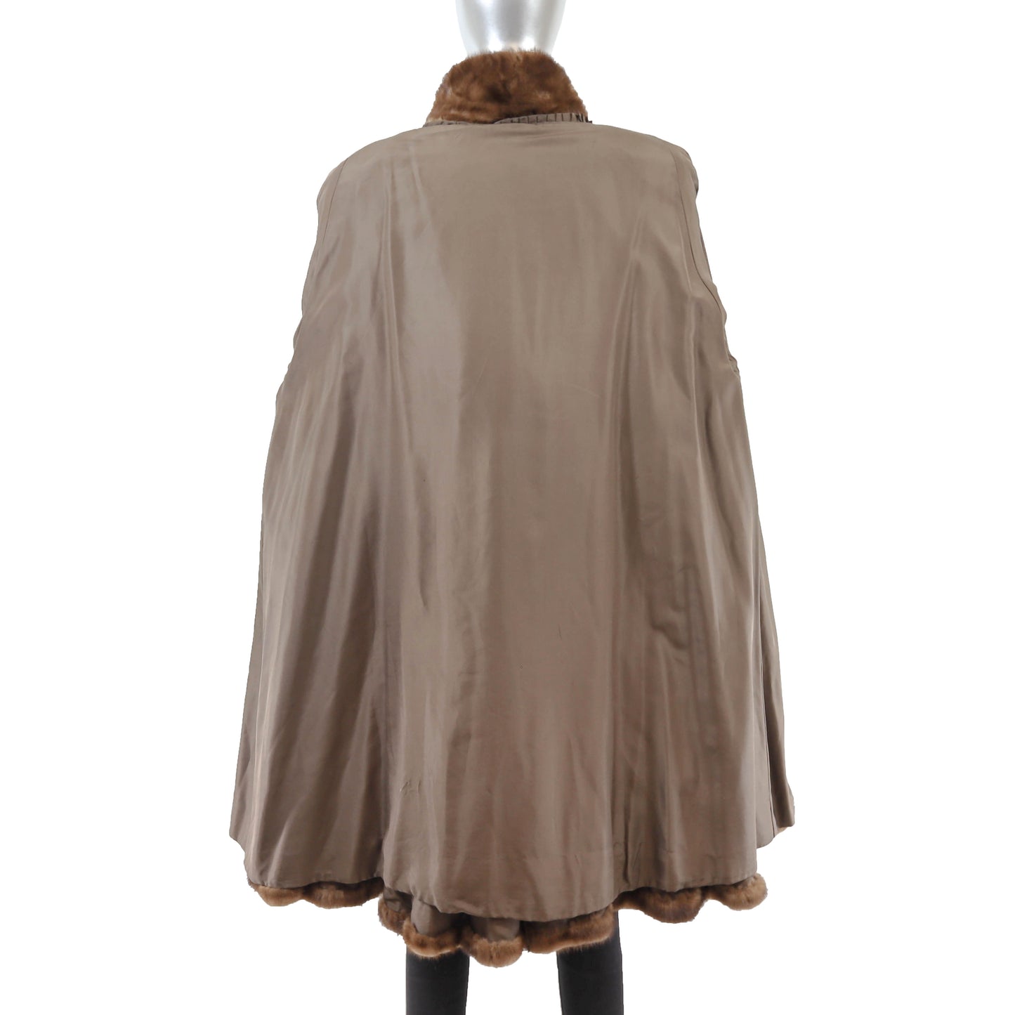 Hooded Brown Mink Coat- Size XL