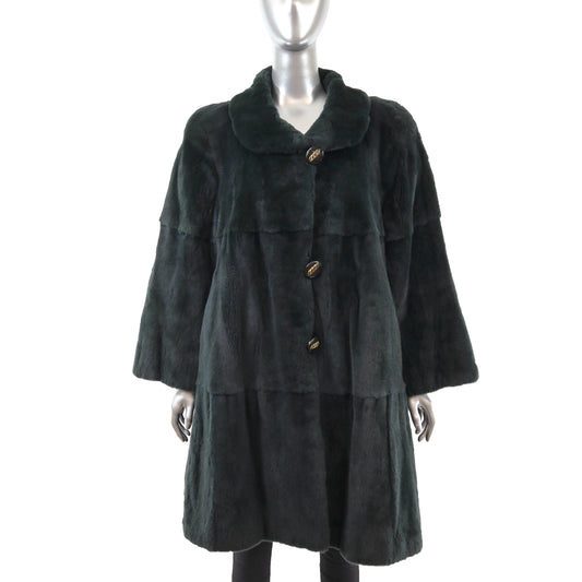Green Sheared Mink Stroller- Size L