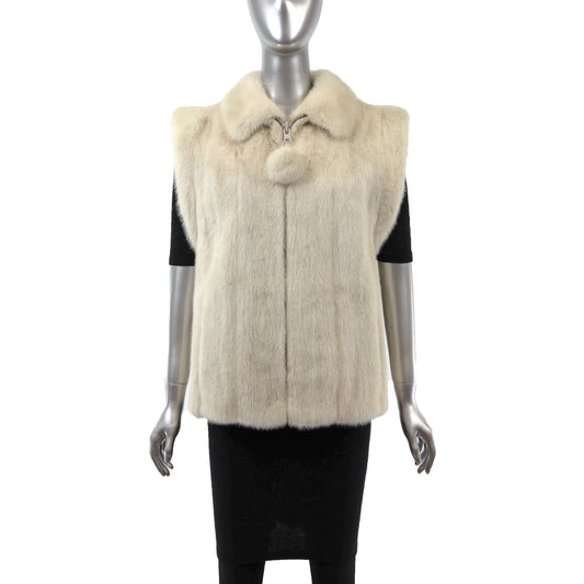 White Mink Vest- Size M