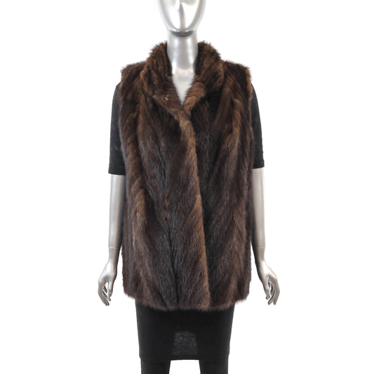Brown Section Mink Vest- Size M