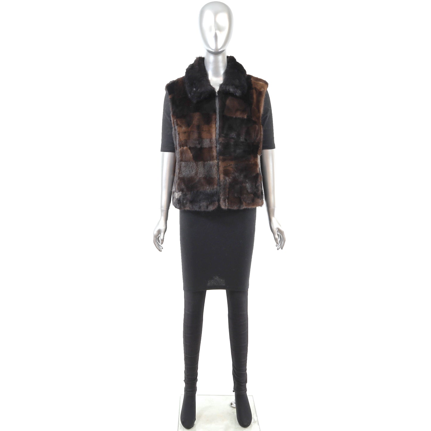 Brown Section Mink Vest- Size S