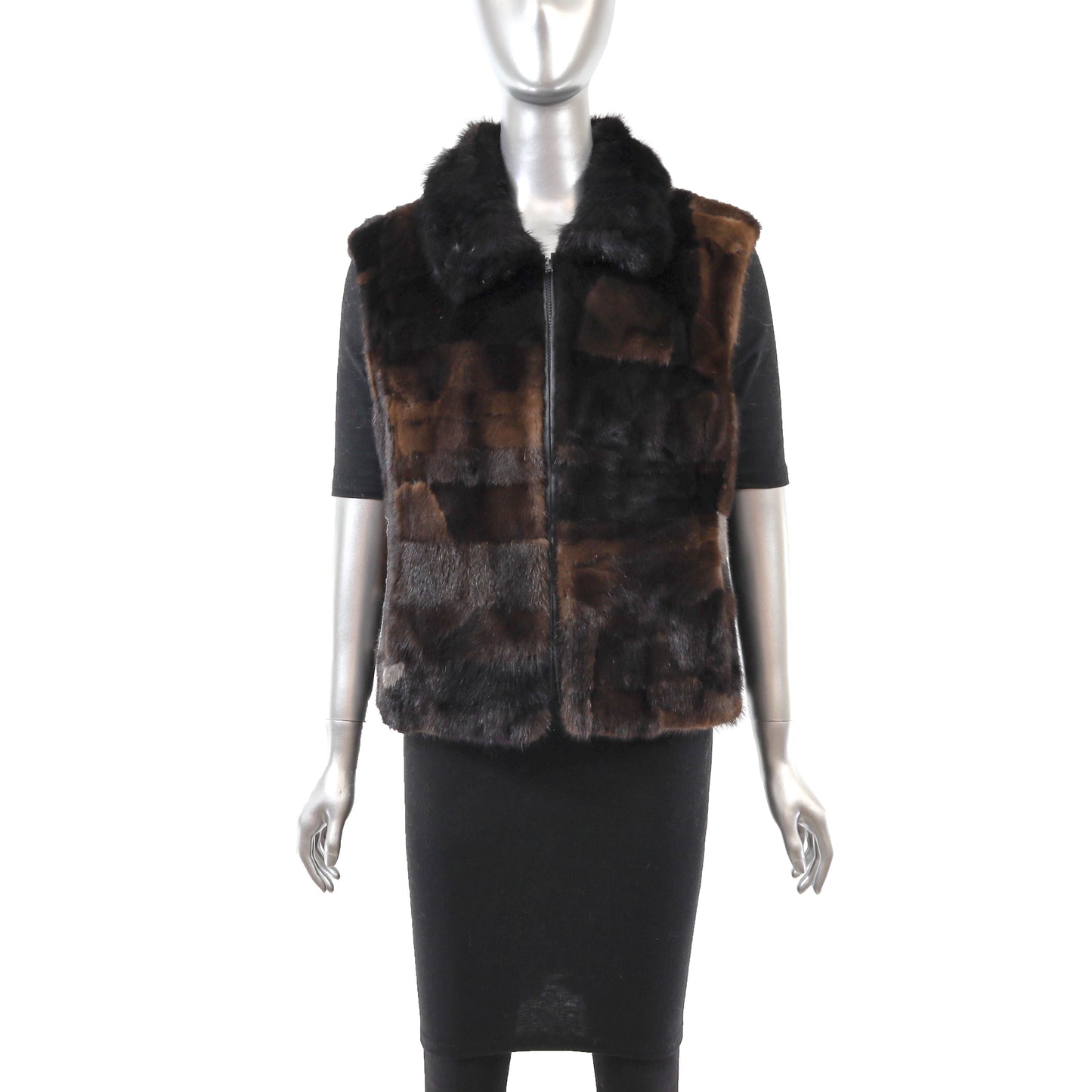 Brown Section Mink Vest- Size S