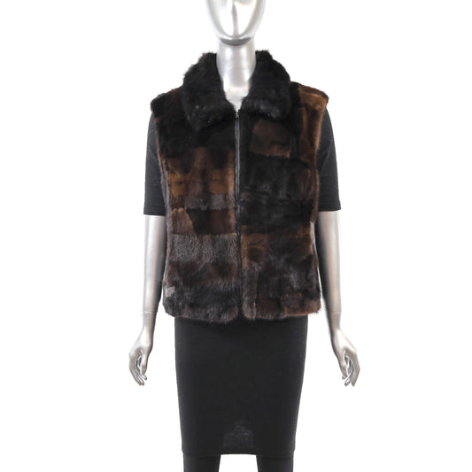 Brown Section Mink Vest- Size S