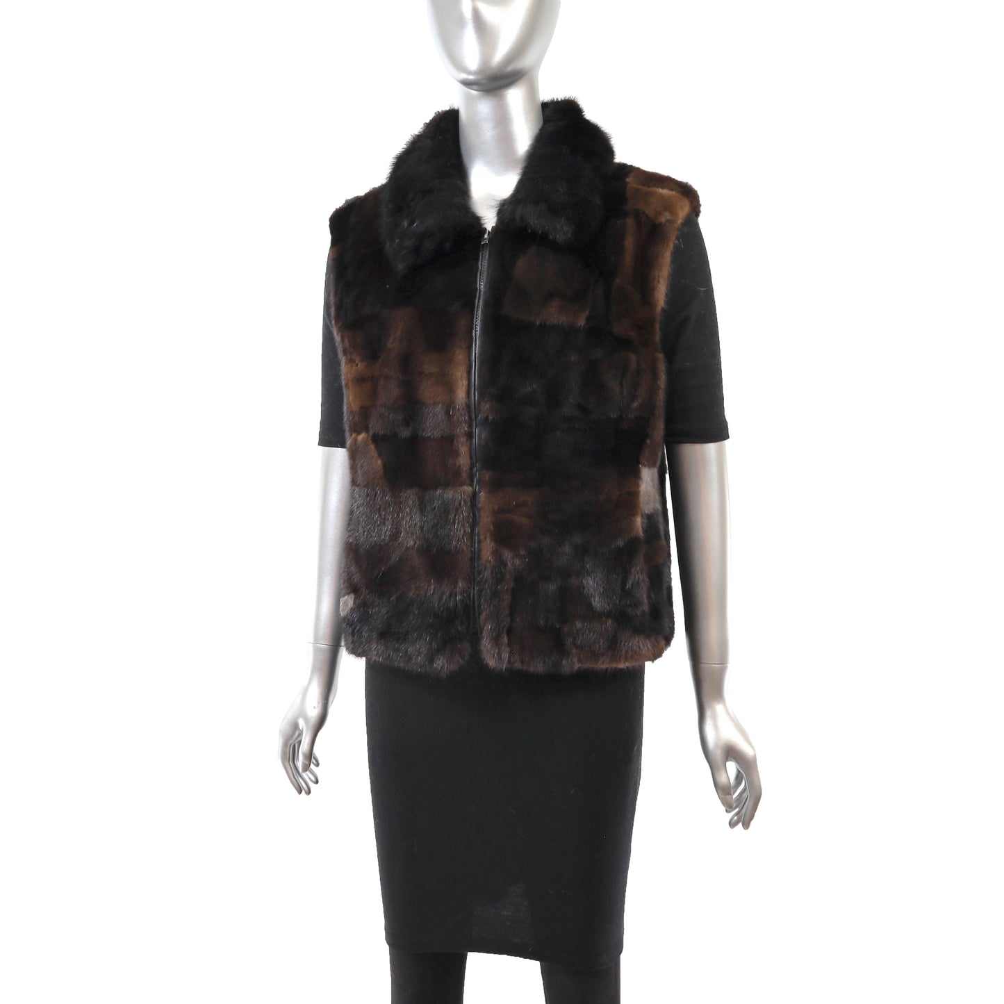 Brown Section Mink Vest- Size S
