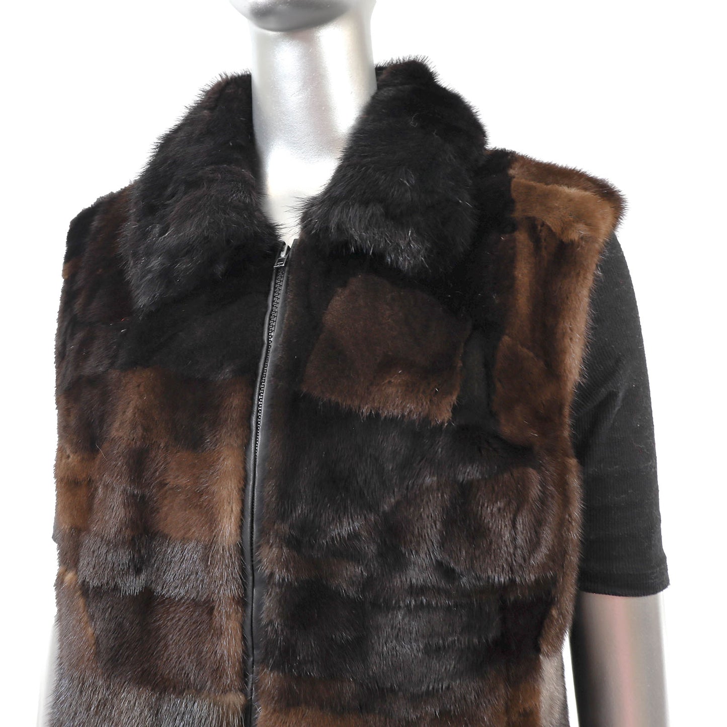 Brown Section Mink Vest- Size S