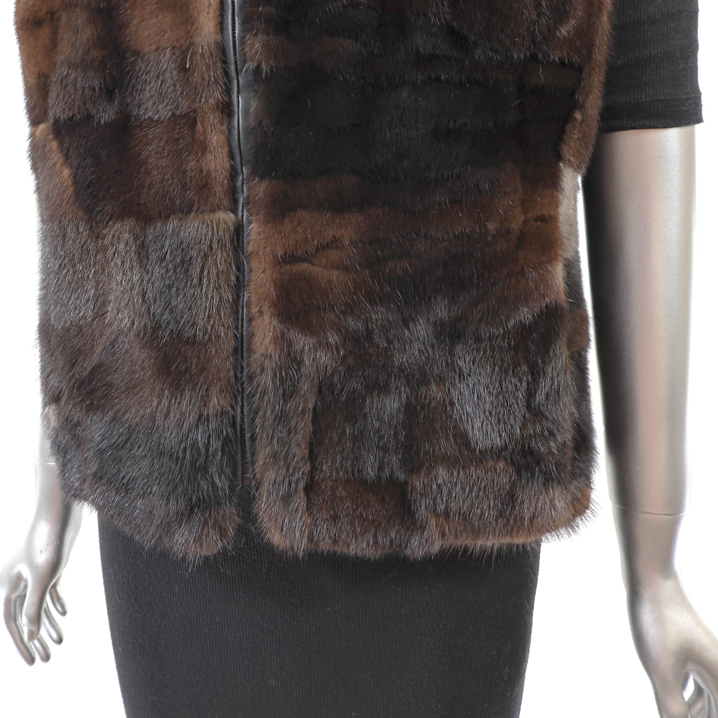 Brown Section Mink Vest- Size S