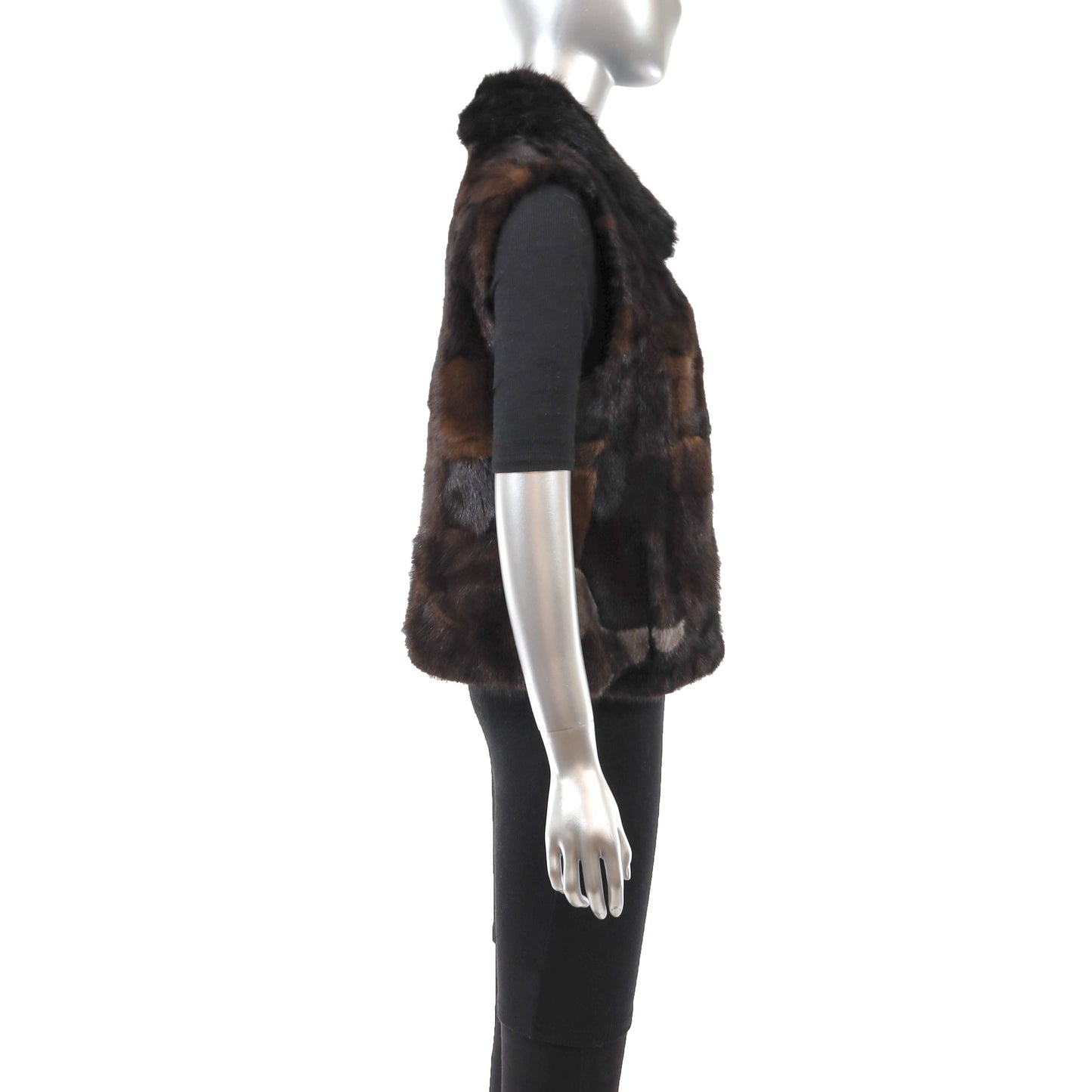 Brown Section Mink Vest- Size S